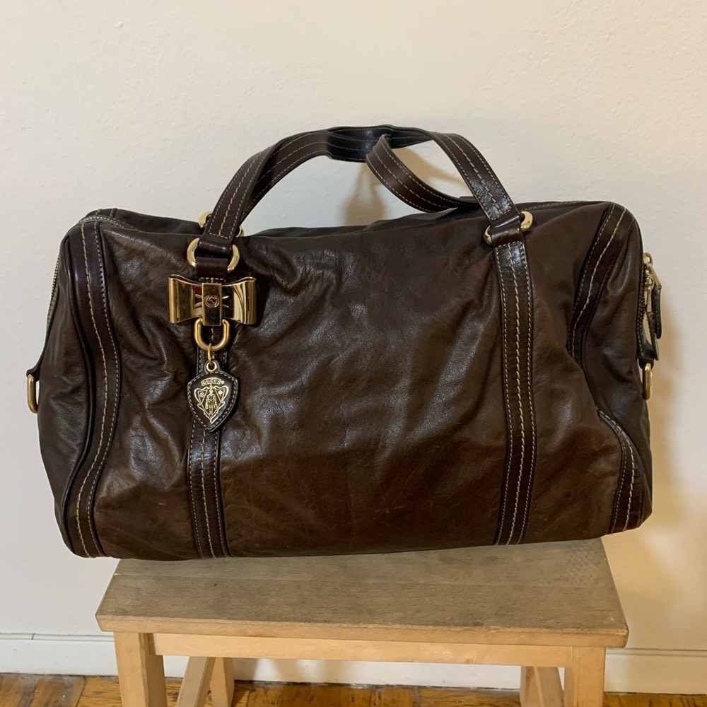 GUCCI CHOCOLATE LEATHER BAG